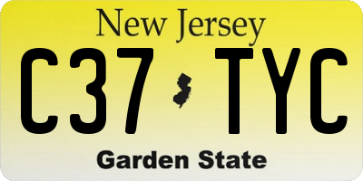 NJ license plate C37TYC