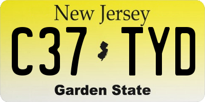 NJ license plate C37TYD
