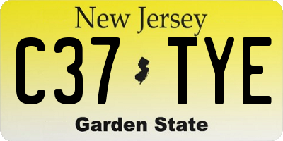 NJ license plate C37TYE