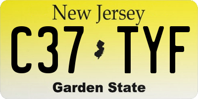 NJ license plate C37TYF