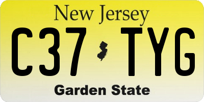 NJ license plate C37TYG