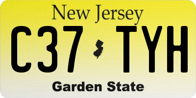 NJ license plate C37TYH