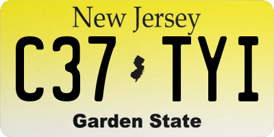 NJ license plate C37TYI