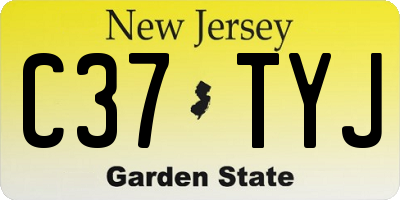 NJ license plate C37TYJ
