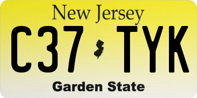 NJ license plate C37TYK