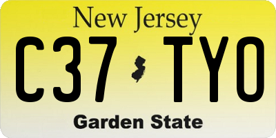 NJ license plate C37TYO
