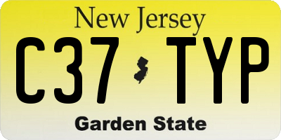 NJ license plate C37TYP