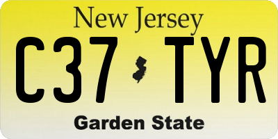 NJ license plate C37TYR
