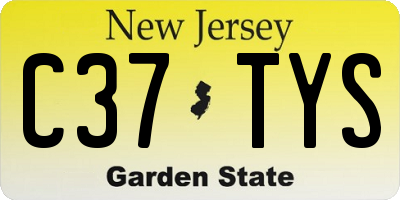 NJ license plate C37TYS