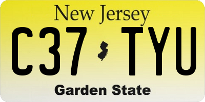 NJ license plate C37TYU