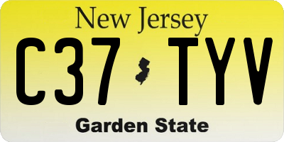 NJ license plate C37TYV