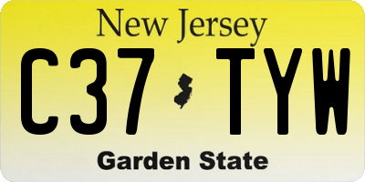 NJ license plate C37TYW
