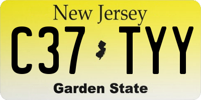 NJ license plate C37TYY