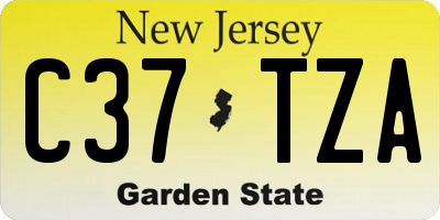 NJ license plate C37TZA