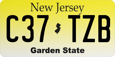 NJ license plate C37TZB