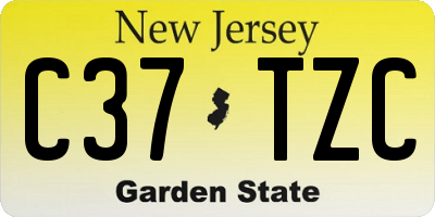 NJ license plate C37TZC