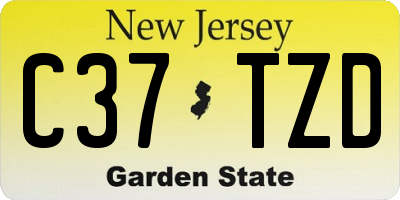 NJ license plate C37TZD
