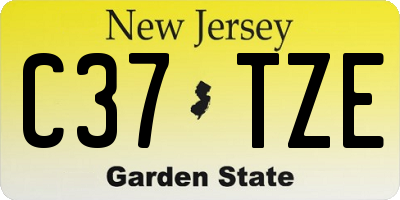 NJ license plate C37TZE