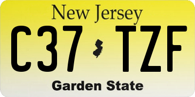 NJ license plate C37TZF