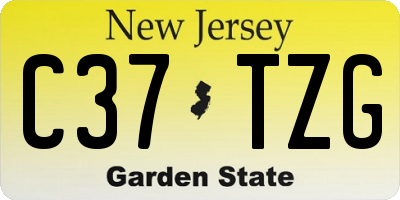 NJ license plate C37TZG