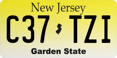 NJ license plate C37TZI