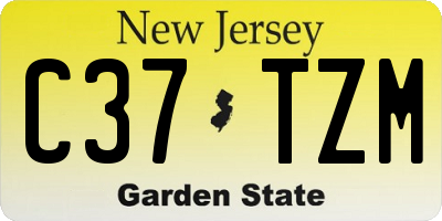 NJ license plate C37TZM
