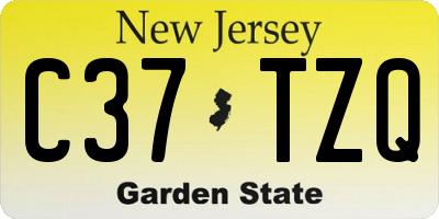 NJ license plate C37TZQ