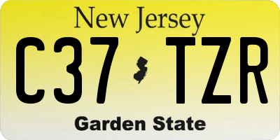 NJ license plate C37TZR