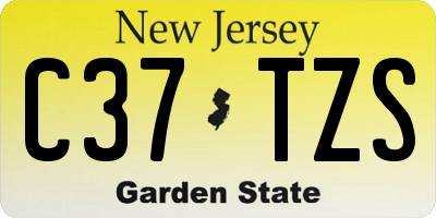 NJ license plate C37TZS