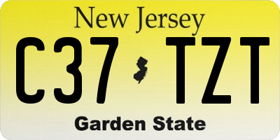 NJ license plate C37TZT