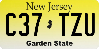 NJ license plate C37TZU