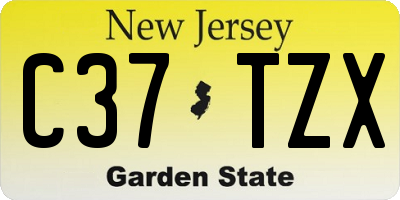NJ license plate C37TZX