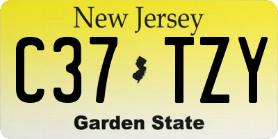 NJ license plate C37TZY