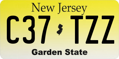 NJ license plate C37TZZ