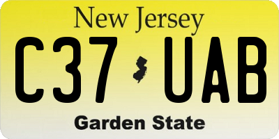NJ license plate C37UAB