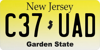NJ license plate C37UAD
