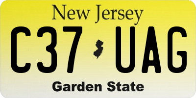 NJ license plate C37UAG