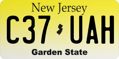 NJ license plate C37UAH
