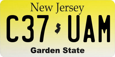NJ license plate C37UAM