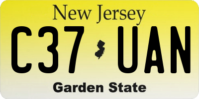 NJ license plate C37UAN