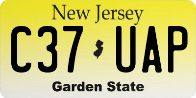 NJ license plate C37UAP
