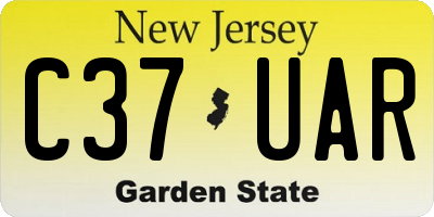 NJ license plate C37UAR
