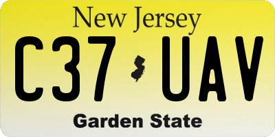NJ license plate C37UAV