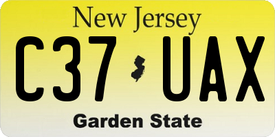 NJ license plate C37UAX