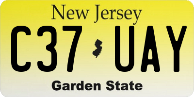 NJ license plate C37UAY