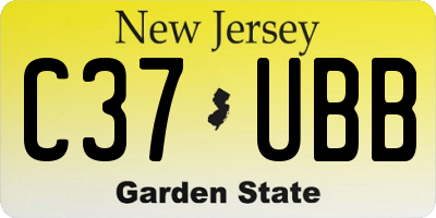 NJ license plate C37UBB