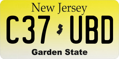 NJ license plate C37UBD