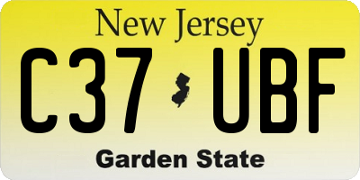 NJ license plate C37UBF