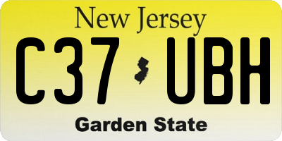 NJ license plate C37UBH