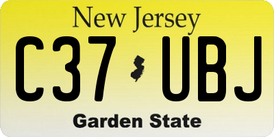 NJ license plate C37UBJ